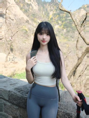 图片[9]-爱爬山的瑜伽裤MM，太甜美了！~-清野图库