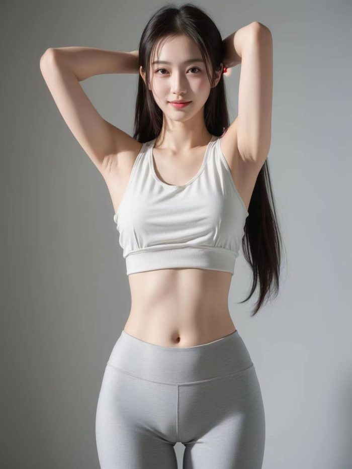 AI瑜伽裤清纯妹子系列图-清野图库